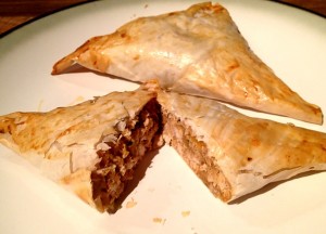 Chicken and Almond Filo Pasties 1