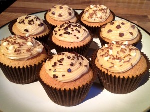 White Chocolate Cupcakes with Peanut Butter Frosting