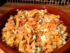 Bacon, carrot and Rosemary Pasta