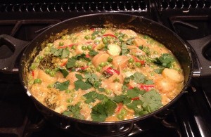 Pea, Broccoli and New Potato Curry
