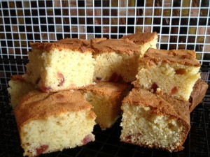 White Chocolate and Cherry Blondies