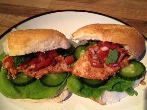 Chicken Tikka Burgers with Tomato salsa