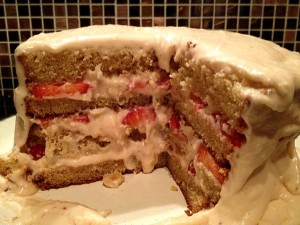 Vanilla and Strawberry Cream Cake